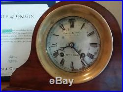 100+ YR. CHELSEA CLOCK CO. SHIPS BELL MANTLE CLOCK RUNNING 1911 SERIAL # With KEY
