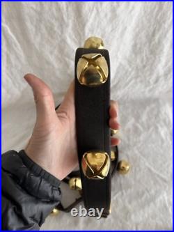 100 in. Antique sleigh bells leather reins christmas decor