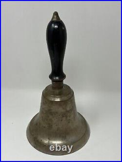 10 Antique Brass Town Crier Hand Bell Desk Alarm School Teacher Bellman 892g