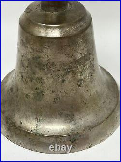 10 Antique Brass Town Crier Hand Bell Desk Alarm School Teacher Bellman 892g