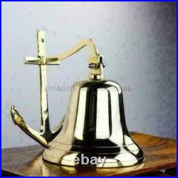 10 Big Bell Brass Anchor Nautical Ship Boat Wall Hanging Door Bell Home Decor