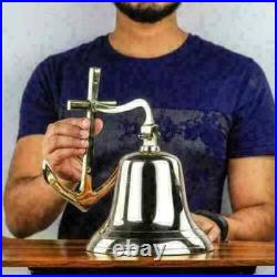 10 Big Bell Brass Anchor Nautical Ship Boat Wall Hanging Door Bell Home Decor