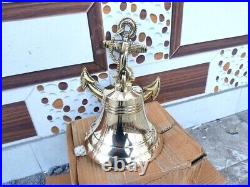 10 Brass Anchor Boat Decor Handmade Nautical Brass Bell Wall Hanging Ship Bell