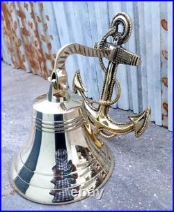 10 Nautical Door Gift Wall Hanging Ship Bell Best Home Brass Anchor Boat Decor