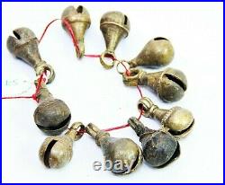 10 Pcs Vintage Jingle Crotal bells /Sleigh Bells Heavy Duty Brass Home Decor S7