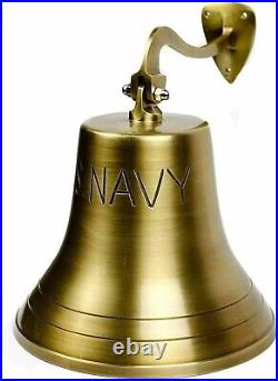 10 solid Big Brass US Navy Ship Bell Nautical Replica For Wall Hanging Gift