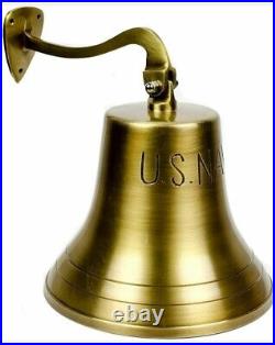10 solid Brass US Navy Ship Bell Nautical Replica For Wall Hanging