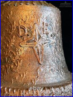 11 1/2 SPANISH COLONIAL BELL, Vtg Large Old Antique Bronze Metal Mission Style