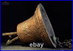11 1/2 SPANISH COLONIAL BELL, Vtg Large Old Antique Bronze Metal Mission Style
