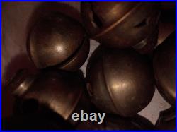 11 Antique Brass Jingle Bells. 5 Diameter. All Same Size. Good Condition