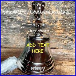 11 Antique Nautical Hanging Door Bell Brass Ship Big Wall Mounted Bracket GIFT