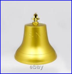 11 Hanging Decor Maritime Brass US Navy Ship Bell With Wall Mounted Bracket