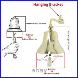 11-Inch Rustic Heavy Duty Brass Nautical Ship Bell Decorative & Functional