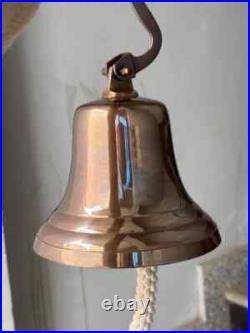 11 Nautical Antique Brass Ship Hanging Door Bell Big Wall Mounted Bracket Gift