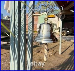 11 Nautical Hanging Door Decor Nickel Maritime Brass Ship Bell Wall Mounted