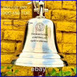 11 Nautical Hanging Door Decor Nickel Maritime Brass Ship Bell Wall Mounted