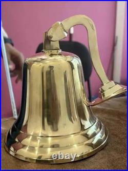 11 Nautical Hanging Ship Bell Vintage Brass Wall Mount Antique Maritime Decor