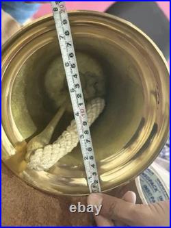 11 Nautical Hanging Ship Bell Vintage Brass Wall Mount Antique Maritime Decor