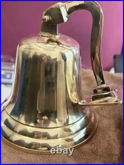 11 Nautical Hanging Ship Bell Vintage Brass Wall Mount Antique Maritime Decor