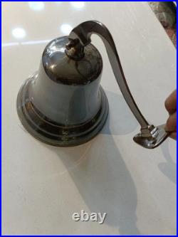 11 Vintage Nautical Hanging Door Ship Bell Brass Big With Wall Mounted Bracket