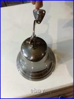 11 Vintage Nautical Hanging Door Ship Bell Brass Big With Wall Mounted Bracket