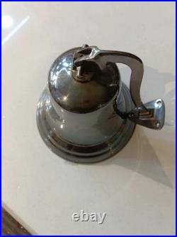 11 Vintage Nautical Hanging Door Ship Bell Brass Big With Wall Mounted Bracket