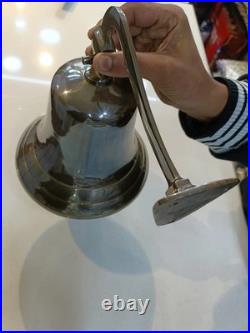 11 Vintage Nautical Hanging Door Ship Bell Brass Big With Wall Mounted Bracket