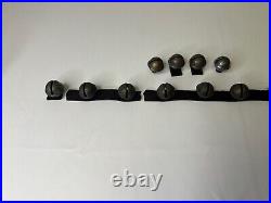 13 ANTIQUE #2 BRASS SLEIGH BELLS LEATHER STRAP W BUCKLE Christmas Bells