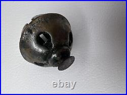 13 ANTIQUE #2 BRASS SLEIGH BELLS LEATHER STRAP W BUCKLE Christmas Bells