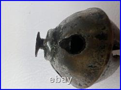 13 ANTIQUE #2 BRASS SLEIGH BELLS LEATHER STRAP W BUCKLE Christmas Bells
