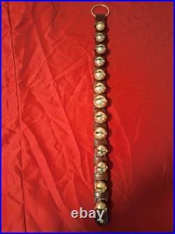 13 Bell Brown Leather Jingle Bell Set With All Brass Hardware