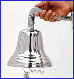 14 Large Brass Chrome Finish Ship Bell Nautical Hanging Wall Mounted Door Bell