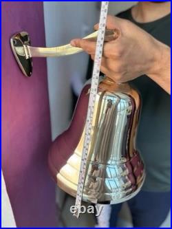 14 Nautical Antique Brass Ship Bell Large Hanging Door Bell with Wall Mounted