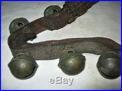 14 Primitive Equestrian Brass Horse Sleigh Bells Antique Country Farm Door Art