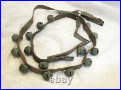 16 Brass/Bronze Sleigh Neck Bells Equestrian Horse Musical Jingle Leather Belt
