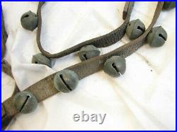 16 Brass/Bronze Sleigh Neck Bells Equestrian Horse Musical Jingle Leather Belt