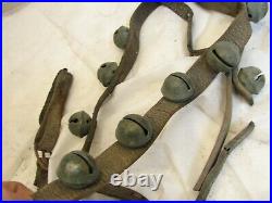 16 Brass/Bronze Sleigh Neck Bells Equestrian Horse Musical Jingle Leather Belt