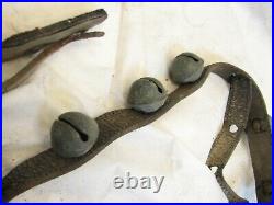 16 Brass/Bronze Sleigh Neck Bells Equestrian Horse Musical Jingle Leather Belt