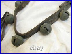 16 Brass/Bronze Sleigh Neck Bells Equestrian Horse Musical Jingle Leather Belt