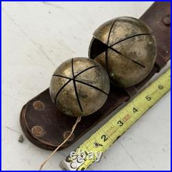17 Antique Crotal Sleigh 4 Bell Vintage Cast Brass Rare 6 Petal 2 3 Bells