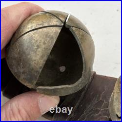 17 Antique Crotal Sleigh 4 Bell Vintage Cast Brass Rare 6 Petal 2 3 Bells