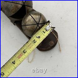 17 Antique Crotal Sleigh 4 Bell Vintage Cast Brass Rare 6 Petal 2 3 Bells
