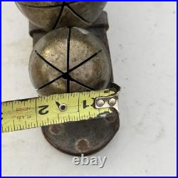 17 Antique Crotal Sleigh 4 Bell Vintage Cast Brass Rare 6 Petal 2 3 Bells