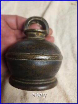 1800's Vintage Old Bronze Hand Forged Copper Nob Meditation Healing Bell Brass
