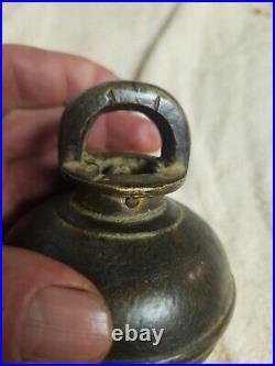 1800's Vintage Old Bronze Hand Forged Copper Nob Meditation Healing Bell Brass