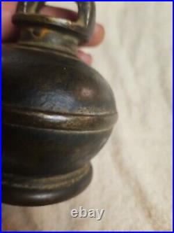 1800's Vintage Old Bronze Hand Forged Copper Nob Meditation Healing Bell Brass
