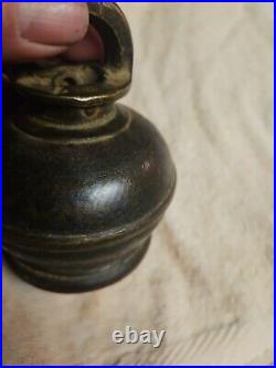 1800's Vintage Old Bronze Hand Forged Copper Nob Meditation Healing Bell Brass