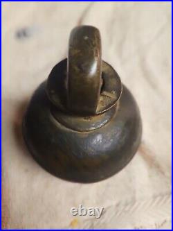 1800's Vintage Old Bronze Hand Forged Copper Nob Meditation Healing Bell Brass