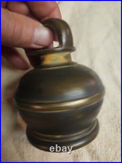 1800's Vintage Old Bronze Hand Forged Copper Nob Meditation Healing Bell Brass