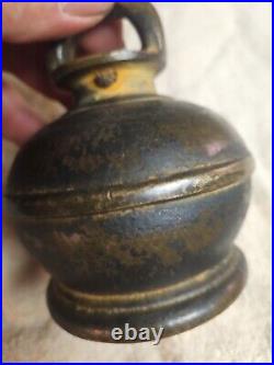 1800's Vintage Old Bronze Hand Forged Copper Nob Meditation Healing Bell Brass